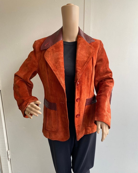 VTG Orange Suede Blazer jacket Med