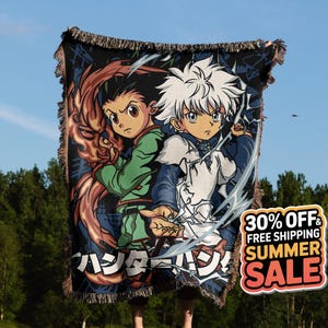 Anime Hand Woven Blanket | Anime Tapestry Throw | Manga poison