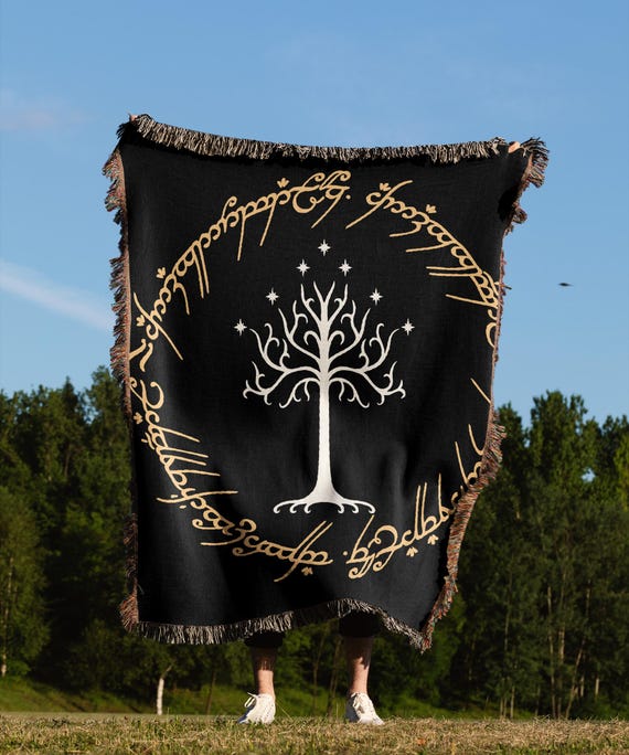 White Tree of Gondor Hand Woven Blanket Lord of the Rings Tapestry Throw Lotr Poison Etsy