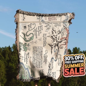 Lord Of The Rings Thorins Woven Blanket | Bilbo Beutlins Tapestry Throw | Lotr Gift