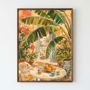 Banana Leaves Tropical Terrace Gouache Poster & Canvas JS8CS