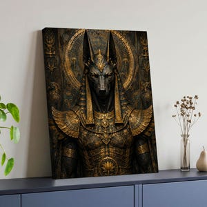 Anubis Schakalväktare Förgylld Tempelrustning Poster & Canvas 8868Y