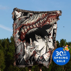 Anime Hand Woven Blanket | Kon Anime Tapestry Throw | Manga poison