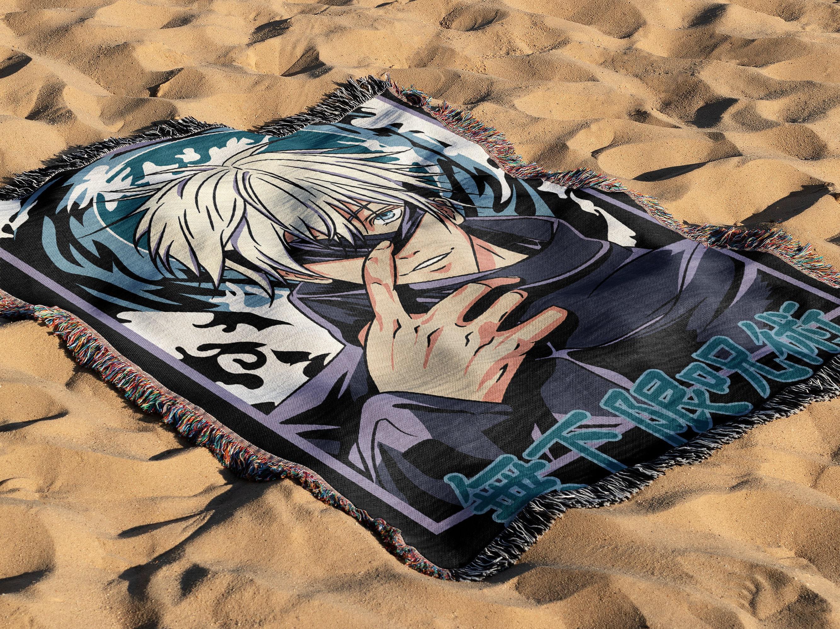 Anime Hand Woven Blanket | Anime Gojo Tapestry Throw | Manga