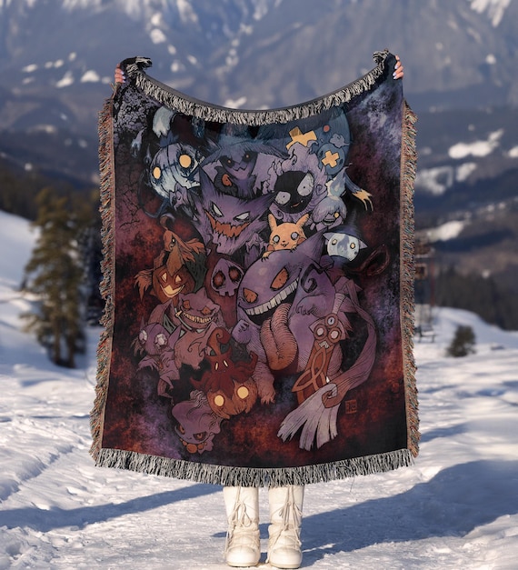 Anime Woven Blanket | Ghost Tapestry Throw - Etsy