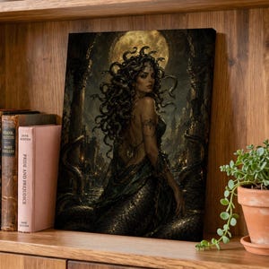 Serpent Sorceress Moonlit Gothic Ruins Poster & Canvas 1HQ5U
