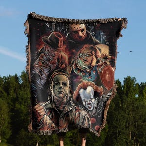 Horror Movie Hand Woven Blanket | Movie Villain Tapestry Throw |  Poison