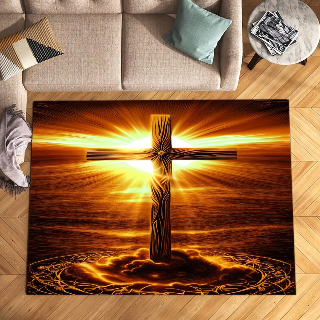 Christian Rug Cross Rug Religious Rug Crucifix Rug Sign of Etsy