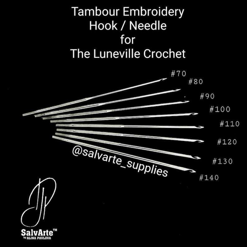 Original Tambour Beading Embroidery Hook Needle Crochet de Luneville Lesage / Aari Ari Zardozi Zardosi 70 80 90 100 110 120 130 140 image 5