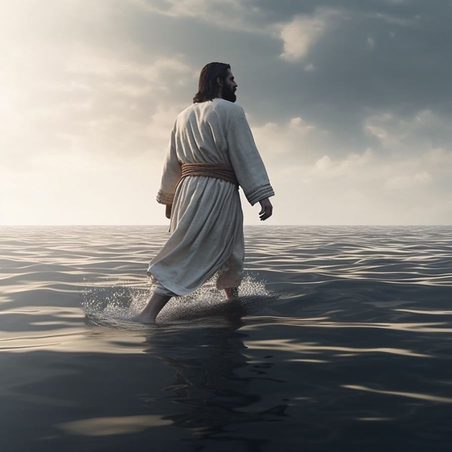 Jesus walking