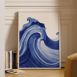 Japanese Wave Art Print: Minimalist Coastal Decor