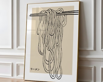 Ramen Art Print: Japanese Wall Art, Japandi Kitchen Decor