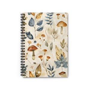 Mushrooms and Leaves - Spiral Notebook - Ruled Line