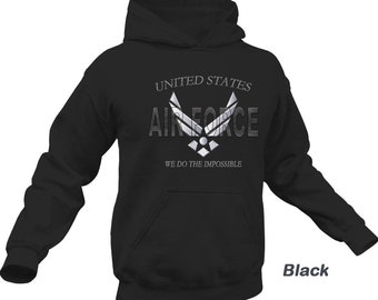 Air Force Sweatshirt |  US Air Force Hoodie | Patriotic Military Sweatshirt | USAF Sweatshirt | Comfortable Hoodie | Air Force Gifts
