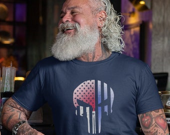 USA Punisher Skull T-Shirt | Tactical Military Tee | Veteran gift