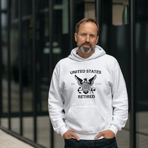 Retired Navy Sweatshirt | Navy Hoodie | Military Sweatshirt | Hooded Sweatshirt | USN Hoodie | Patriotic Sweatshirt | Comfortable Sweatshirt
