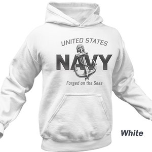Navy Hooded Sweatshirt | US Navy "Forged on the Seas" Hoodie | Patriotic Navy Sweatshirt