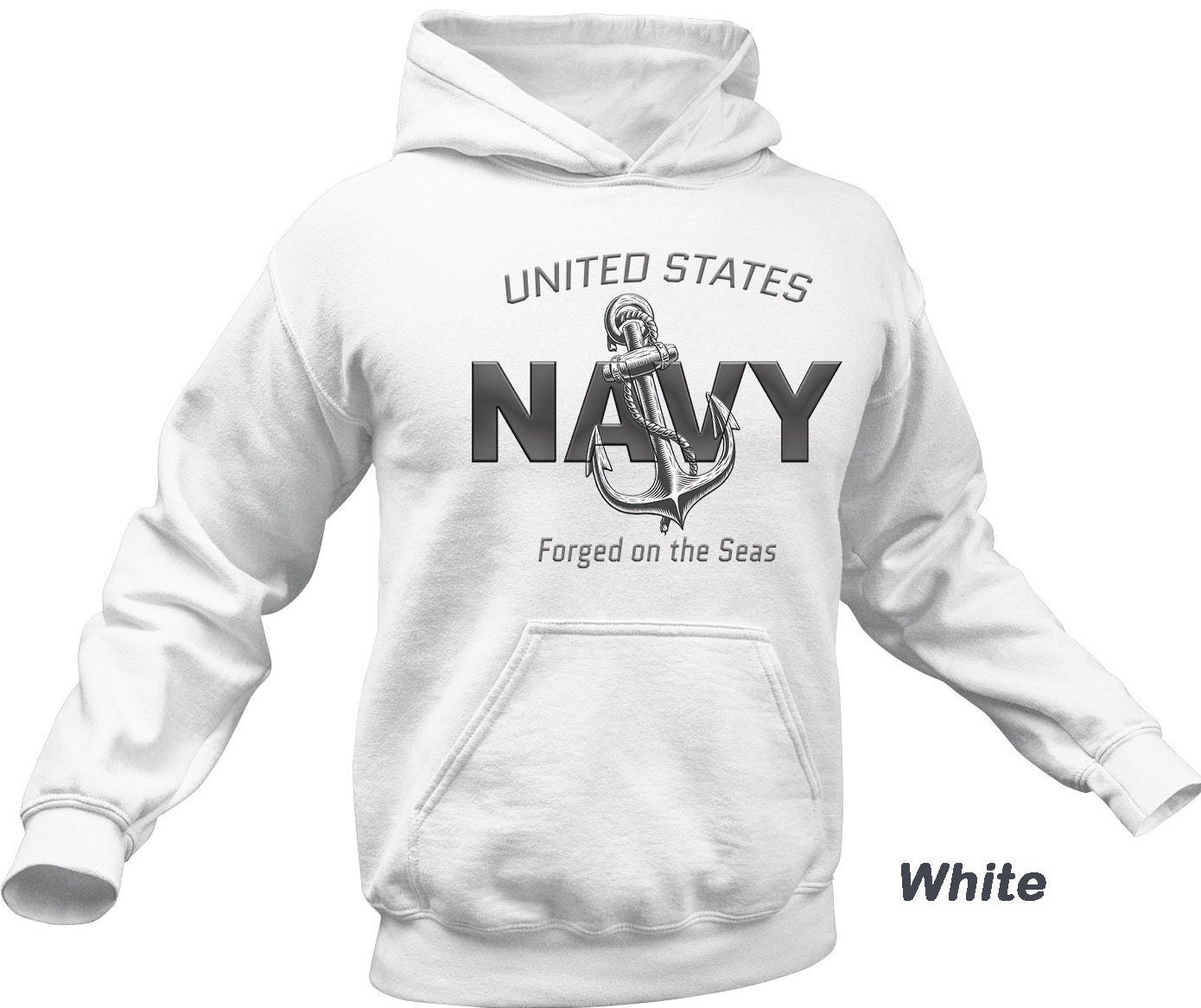 Navy Hooded Sweatshirt | US Navy "forged on the Seas" Hoodie | Patriotic Navy Sweatshirt - Etsy