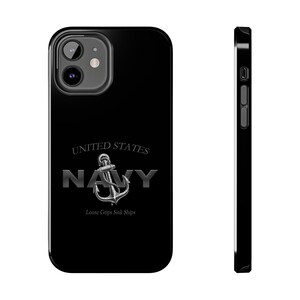 Navy iPhone Case | USN Phone Protection | Navy Logo Phone Case | Wireless Charging | Loose Grips Sink Ships | US Navy Gifts | Samsung Galaxy