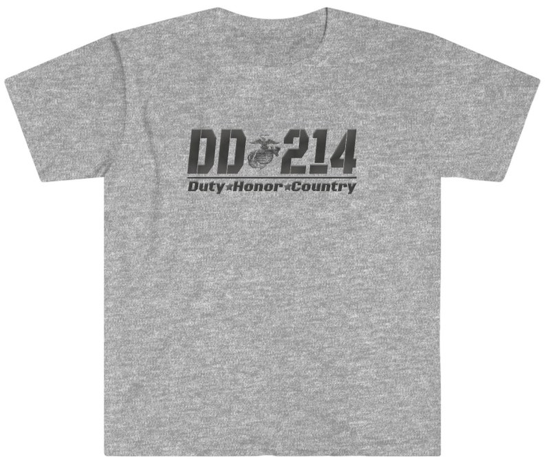 DD214 T-shirt Marine-inspired Emblem Duty Honor Country - Etsy