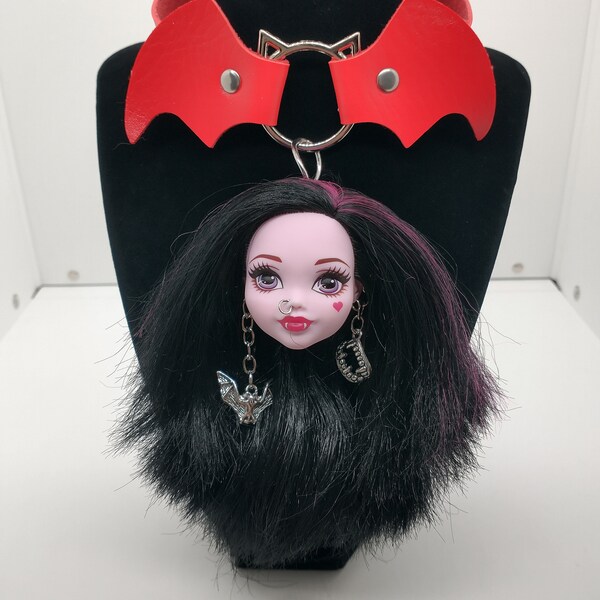 Collar Choker Necklace Red Draculaura Monster High Leather Bat Wings Vampire