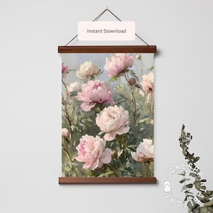 Digital Download Wall Art Peonies, Pink Floral Print Spring Printable ...