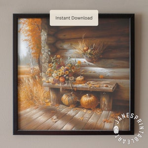 Rustic Harvest Still Life Printable Wall Art, Large Fall Horizontal ...