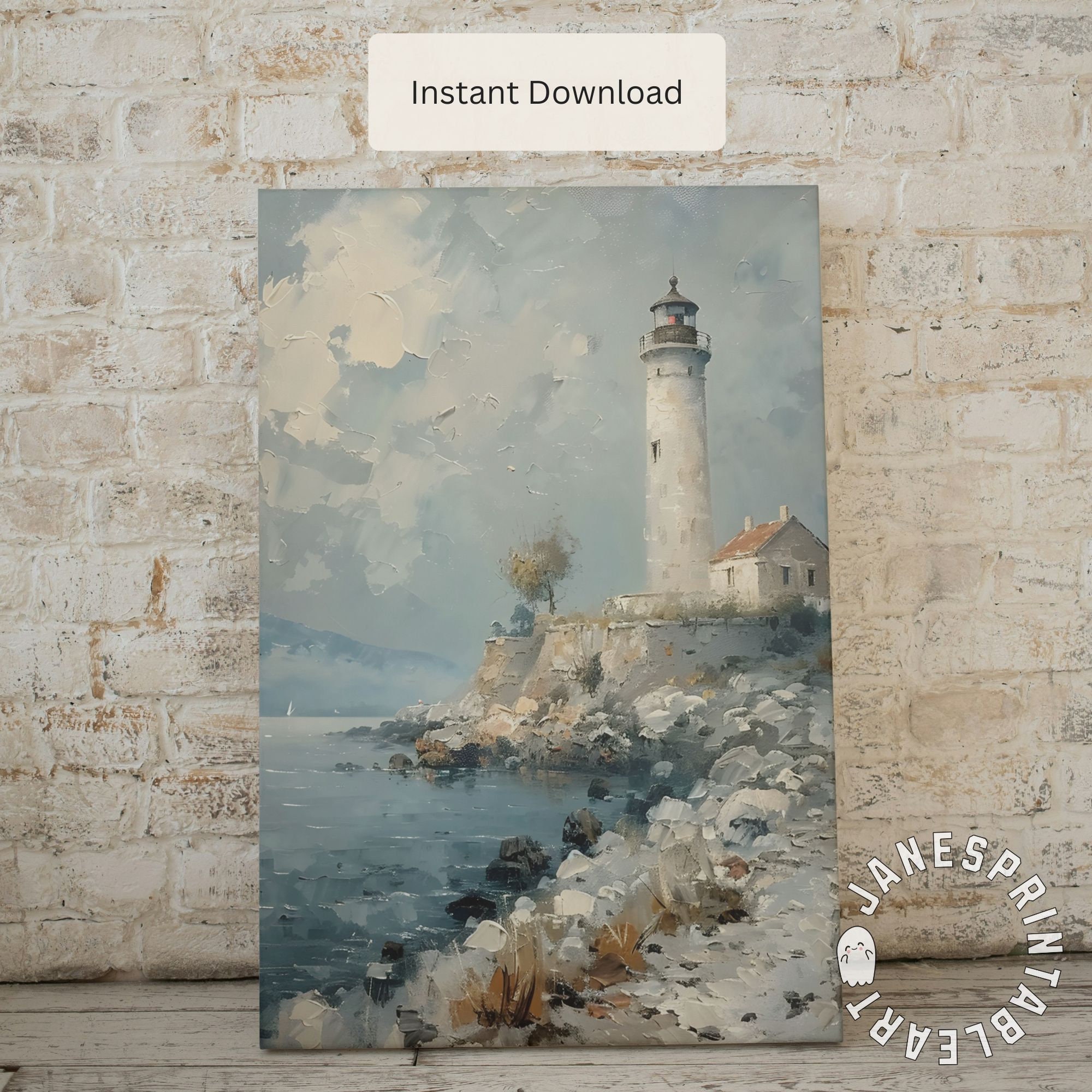 Light House Printable Wall Art Beach House Decor, Vintage Coastal Print ...