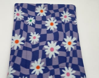 purple checkered flower pee pads