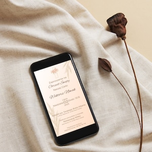 Zaproszenie na Chrzest Święty I Boho I Simple I Digital I Instant Download