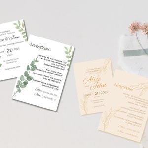 Bruiloftsreceptie I bewerkbare canvas I minimalistisch I 2 x sjablonen