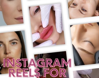 Instagram Reels Video-sjablonen die werken voor permanente make-up PMU Microblading Micropigmentatie Advertising