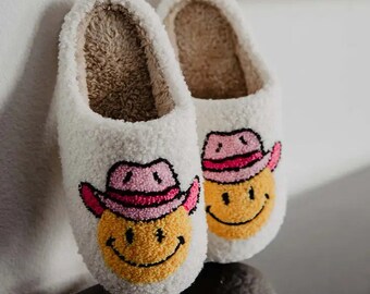 Cozy Groovy Hippie Slippers (Smiley Faces, Strawberry, Flower Designs)