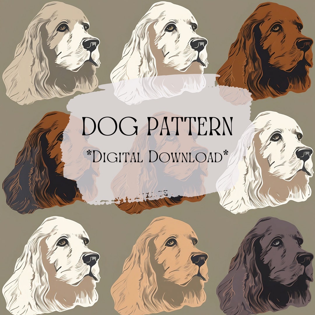 English Cocker Spaniel Dog Digital Paper SEAMLESS Dog Pattern - Etsy