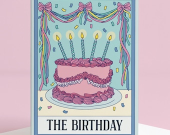 The Birthday Greeting Card | Tarot Birthday Card | Handmade Witchy Greeting Card for Her | Witch Art Aesthetic