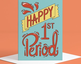 Tarjeta de felicitación para la primera menstruación / Regalo con mensaje positivo sobre la menstruación y el cuerpo para hija, sobrina o amiga