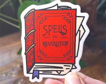 Witchy Feminist Sticker | Spells for Revolution Leftist Sticker | Waterproof Sticker | Resist Laptop Sticker | Water Bottle Sticker Feminist