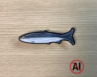 Fish Sticker | Waterproof Vinyl Sardine Decal | Nautical Sea Life Sticker for Laptop, Water Bottle, Summer Stickers for Journal | 3 inch