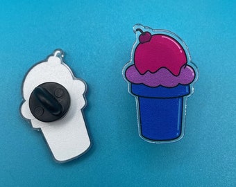 Subtle Bisexual Pride Acrylic Pin | Cute Bisexual Love Accessory | LGBTQ Pride Flag Badge | Pride Pins for Backpacks, Queer Pride Lapel Pin