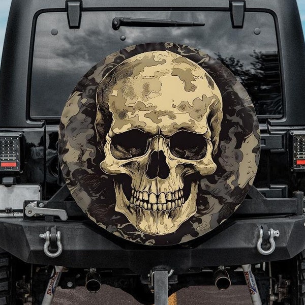 Spare tire cover skull camouflage HALLOWEEN for Jeep Bronco Mercedes G-Class Land Rover Suzuki Toyota Land Cruiser off-road Overlanding GIFT