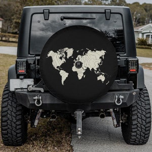 Ersatzreifenhülle Weltkarte passend für jeep Ford Bronco Mercedes-Benz G-Klasse Landrover Swarovski Land Cruiser Off-Road Overlanding GESCHENK