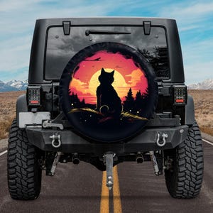 spare tire cover CAT for Jeep Bronco hummer G-Class Land Rover Suzuki jimny Land Cruiser GIFT for off-road lover cat lover wheel cover