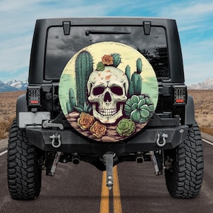 spare tire cover Death Valley skull beautiful wheel cover Fit for Jeep Bronco Mercedes G-Class Land Rover Suzuki Land Cruiser  GIFT