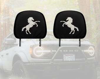 Bronco Headrest Covers for Ford Bronco horse topographic terrain map desert sand bronco Christmas gift bronco accessories horse lover gift