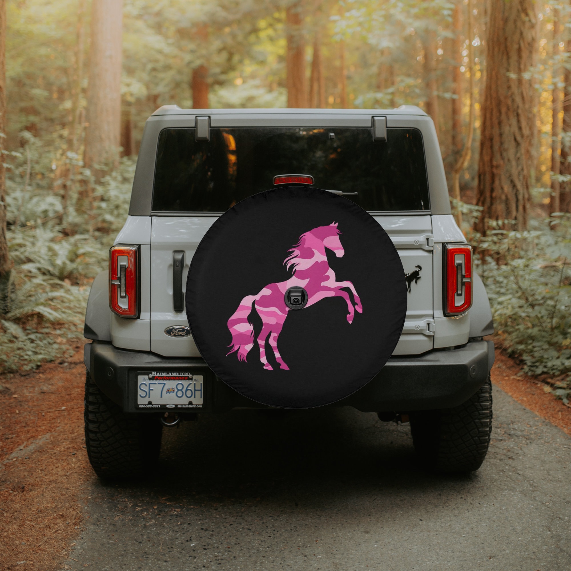 Pink Cow Print Spare Tire Cover 防水 Dust-Proof UV Sun Wheel Tire Cov Spare Tire Cover PINK Camouflage HORSE Fit for Ford Bronco Jeep
