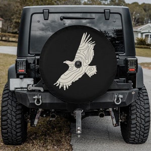 Capa para pneu sobressalente com padrão de mapa de terreno Eagle, adequada para Ford Bronco, presente para ele, presente para ela, proteção UV, acessórios Bronco, capa para pneu de jipe