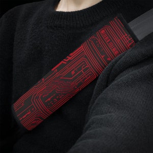 Copricinture di sicurezza per auto modello geometrico futuristico rosso accessori per auto regalo di compleanno per auto elettrica Tesla stile interno vai verde auto rossa