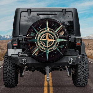 spare tire cover compass abstract for Jeep Ford Bronco Mercedes G-Class Land Rover Suzuki Land Cruiser GIFT for off-road lovers wheel cover