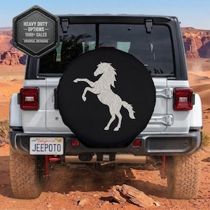 Horse Terrain Map Spare Tire Cover, Bronco Heavy-Duty Vinyl