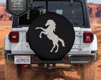 Horse Terrain Map Spare Tire Cover, Bronco Heavy-Duty Vinyl